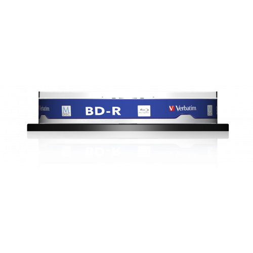 Оптический диск Verbatim BD-R 25GB 4X MDISC Lifetime archival Inkjet Printable, Spindle, 10 шт