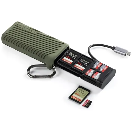 Кардридер и чехол PGYTECH CreateMate, SD / microSD, зеленый