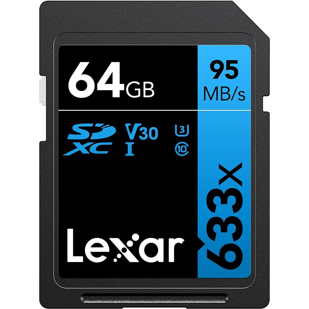 Карта памяти Lexar High-Performance 633x Blue SDXC 64GB UHS-I U3 V10, R/W 95/45 МБ/с