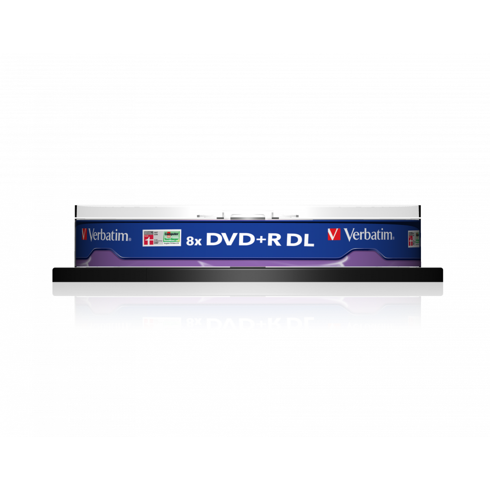 Оптический диск Verbatim DVD+R DL 8.5GB 8X AZO Matt Silver, Spindle, 10 шт