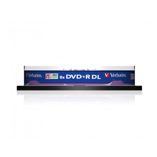 Оптический диск Verbatim DVD+R DL 8.5GB 8X AZO Matt Silver, Spindle, 10 шт