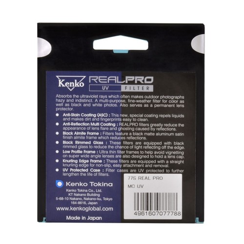 Светофильтр Kenko REALPRO UV ультрафиолетовый 62mm
