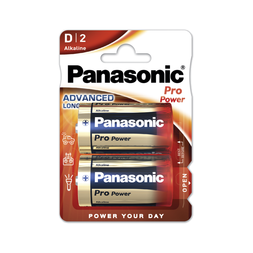 Батарейки Panasonic Pro Power D щелочные 2 шт