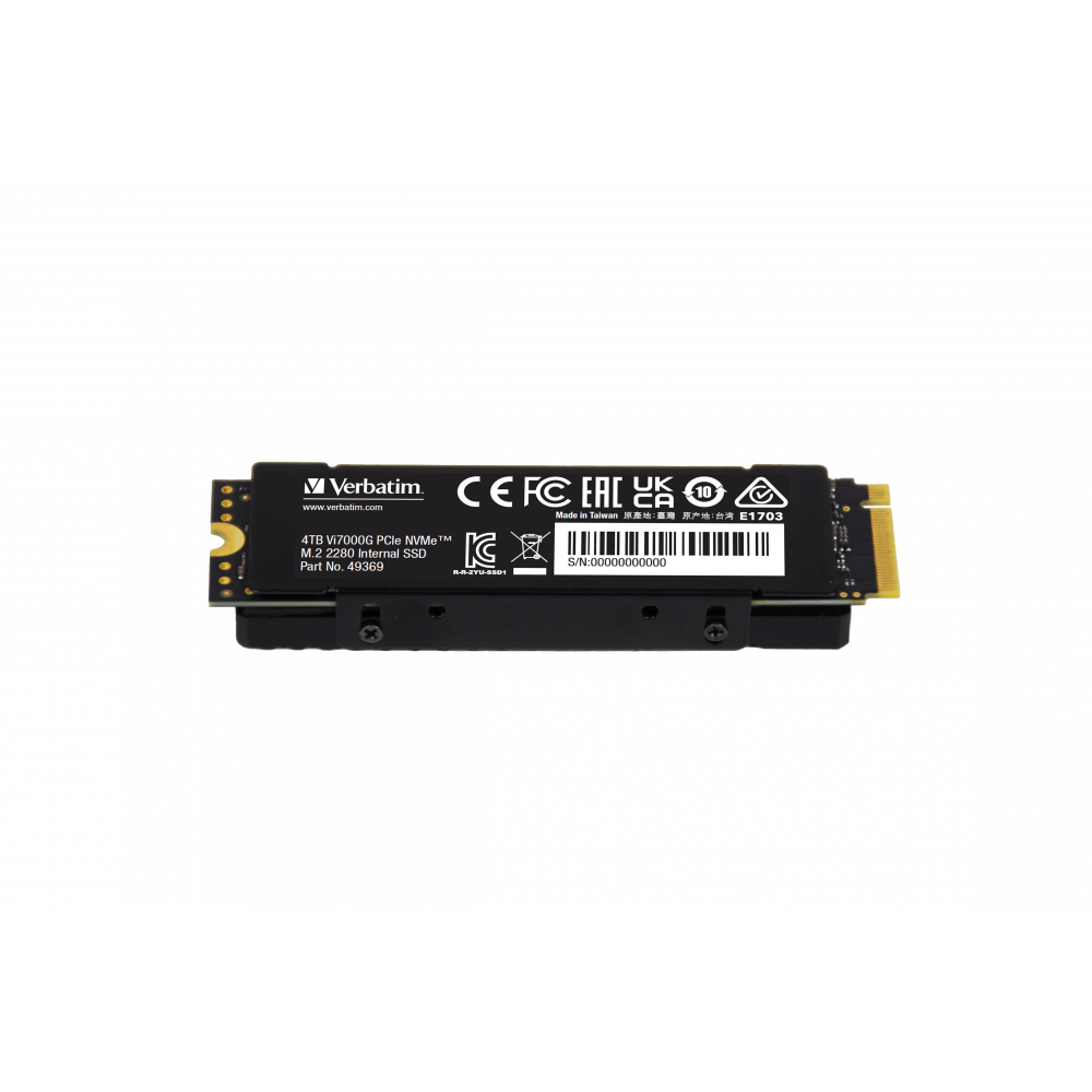 Внутренний накопитель Verbatim VI7000G SSD PCIe NVMe 4TB, R/W 7000/6500 МБ/с