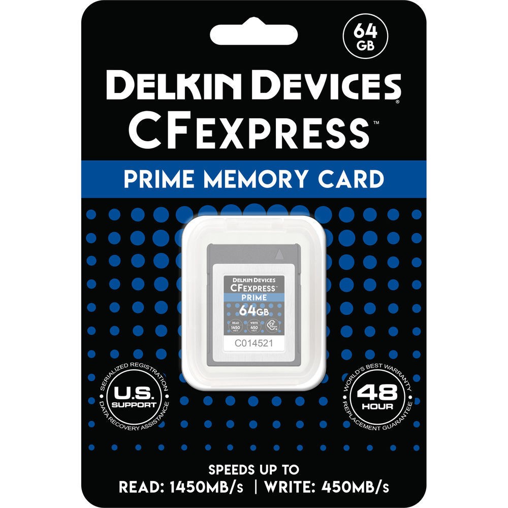 Карта памяти Delkin Devices Prime CFexpress Type B 64GB, R/W 1450/450 МБ/с