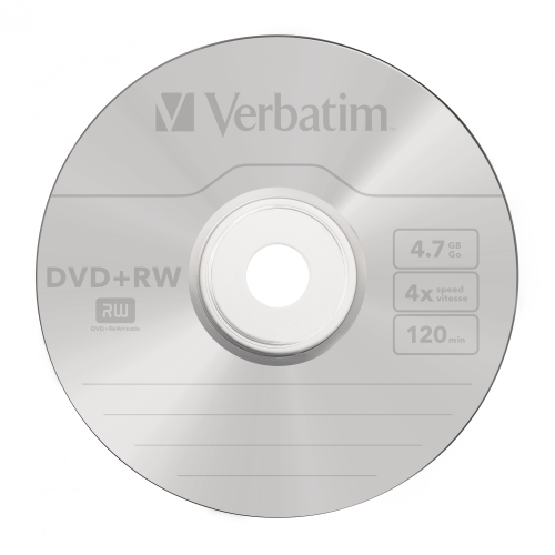 Оптический диск Verbatim DVD+RW 4.7GB 4X SERL Matt Silver, Slim Case, 5 шт