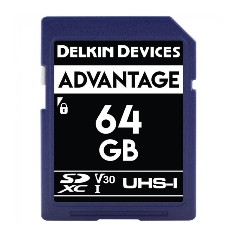 Карта памяти Delkin Devices Advantage SDXC 64GB UHS-I U3 V30, R/W 100/80 МБ/с