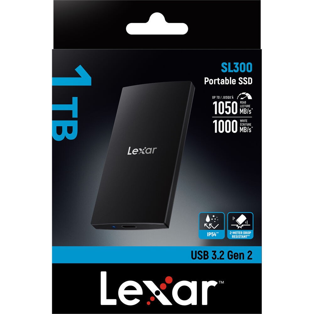 Внешний накопитель Lexar SL300 Portable SSD USB 3.2 Gen 2 2TB, R/W 1050/1000 МБ/с