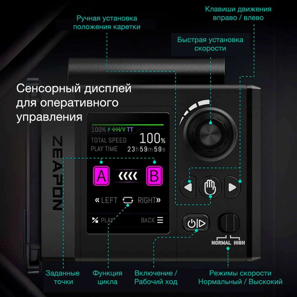 Комплект слайдера Zeapon Micro4 E500+PONS Pan/Tilt Kit с кейсом