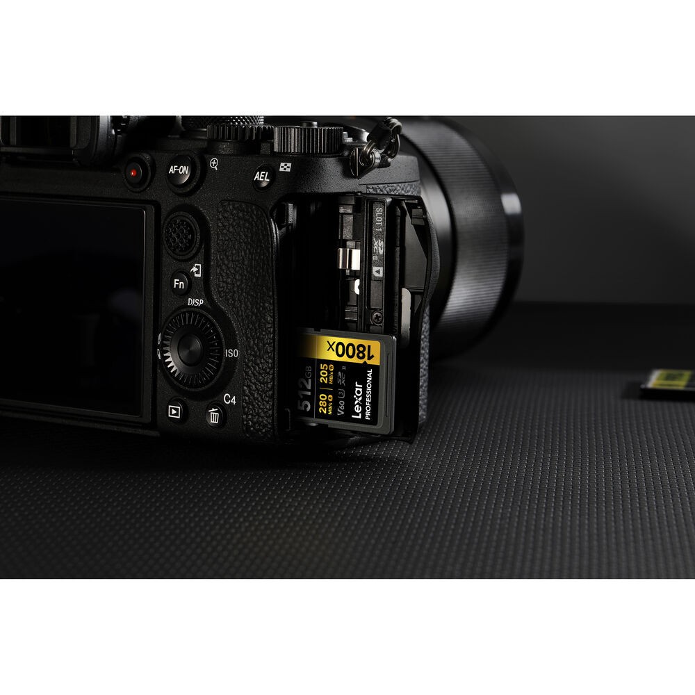 Карта памяти Lexar Professional 1800x Gold SDXC 512GB UHS-II U3 V60, R/W 280/205 МБ/с