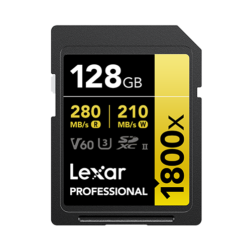 Карта памяти Lexar Professional 1800x Gold SDXC 128GB UHS-II U3 V60, R/W 280/210 МБ/с
