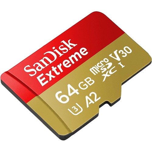 Карта памяти SanDisk Extreme microSDXC 64GB UHS-I U3 V30 A2, R/W 170/80 МБ/с