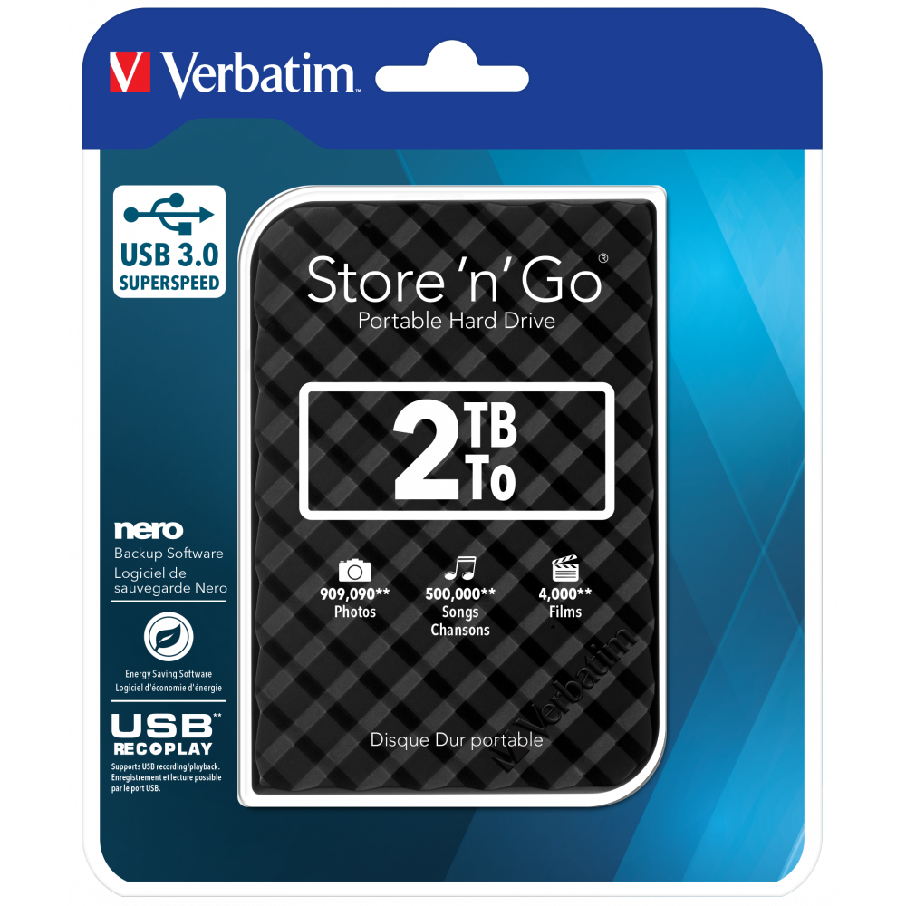 Внешний накопитель Verbatim Store 'n' Go 2.5" HDD USB 3.0 2TB