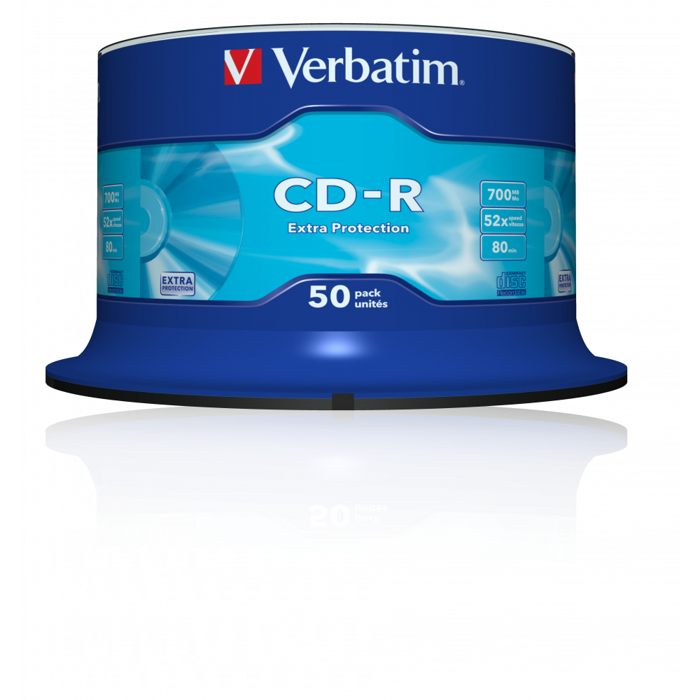 Оптический диск Verbatim CD-R 700MB 52X Extra Protection, Spindle, 50 шт