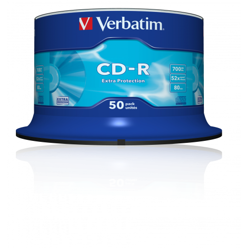 Оптический диск Verbatim CD-R 700MB 52X Extra Protection, Spindle, 50 шт
