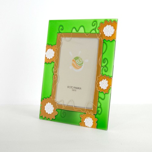 Фоторамка GT цветы 10x15, стекло/стекло, оранжевый (PG030)