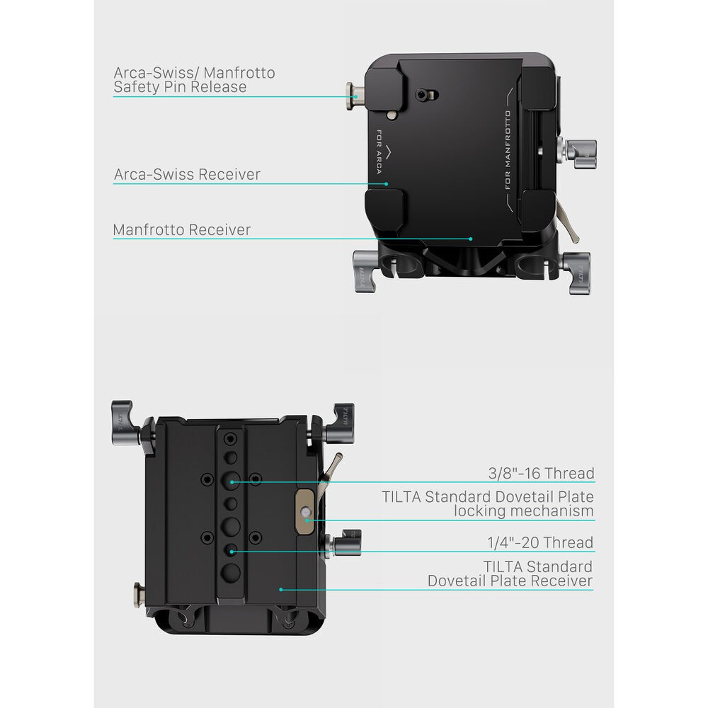 Базовая площадка Tilta 15mm LWS Arca Manfrotto Dual Baseplate Kit черная (TA-DBPK-B)
