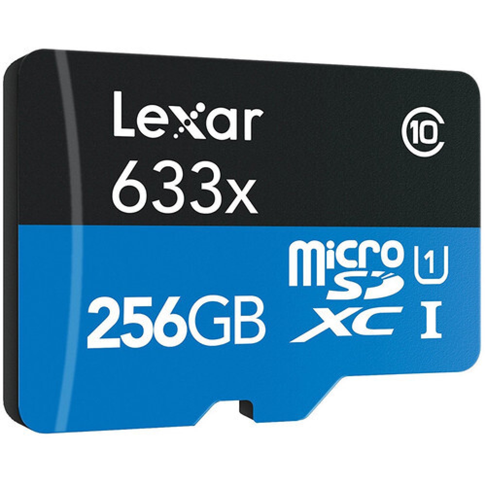 Карта памяти Lexar High-Performance 633x Blue microSDXC 256GB UHS-I U3 V30 A1, R/W 100/45 МБ/с