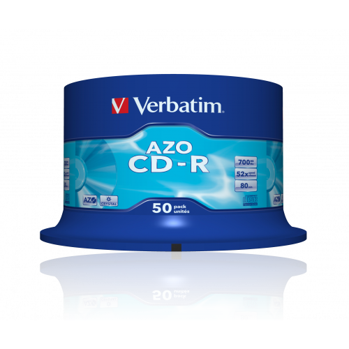 Оптический диск Verbatim CD-R 700MB 52X AZO Crystal, Spindle, 50шт