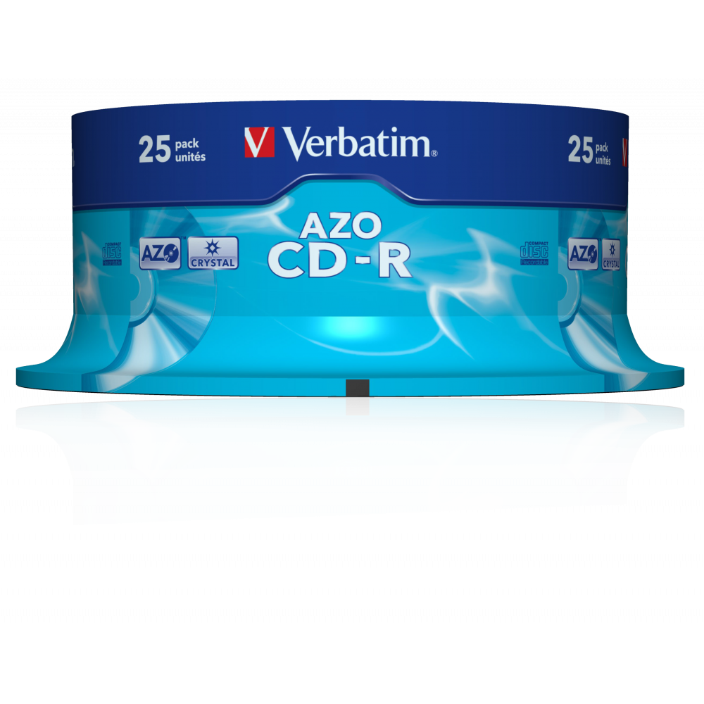 Оптический диск Verbatim CD-R 700MB 52X AZO Crystal, Spindle, 25 шт