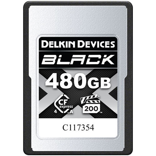 Карта памяти Delkin Black CFexpress 4.0 Type A 480GB VPG200, R/W 1830/1710 МБ/с