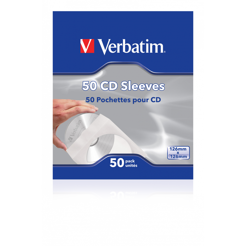 Конверты Verbatim 50 CD Sleeves для оптических дисков, бумажные, 50 шт