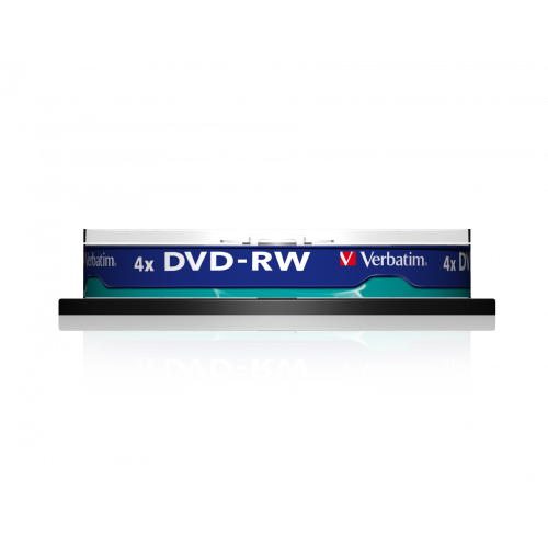Оптический диск Verbatim DVD-RW 4.7GB 4X SERL Matt Silver, Spindle, 10 шт
