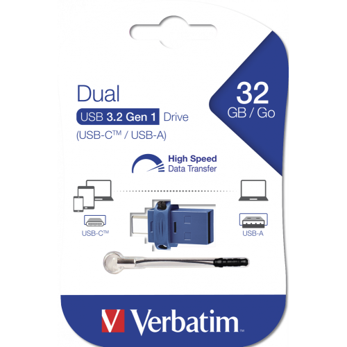 Флеш-накопитель Verbatim Dual USB 3.2 Gen1 Type-C/USB-A 32GB