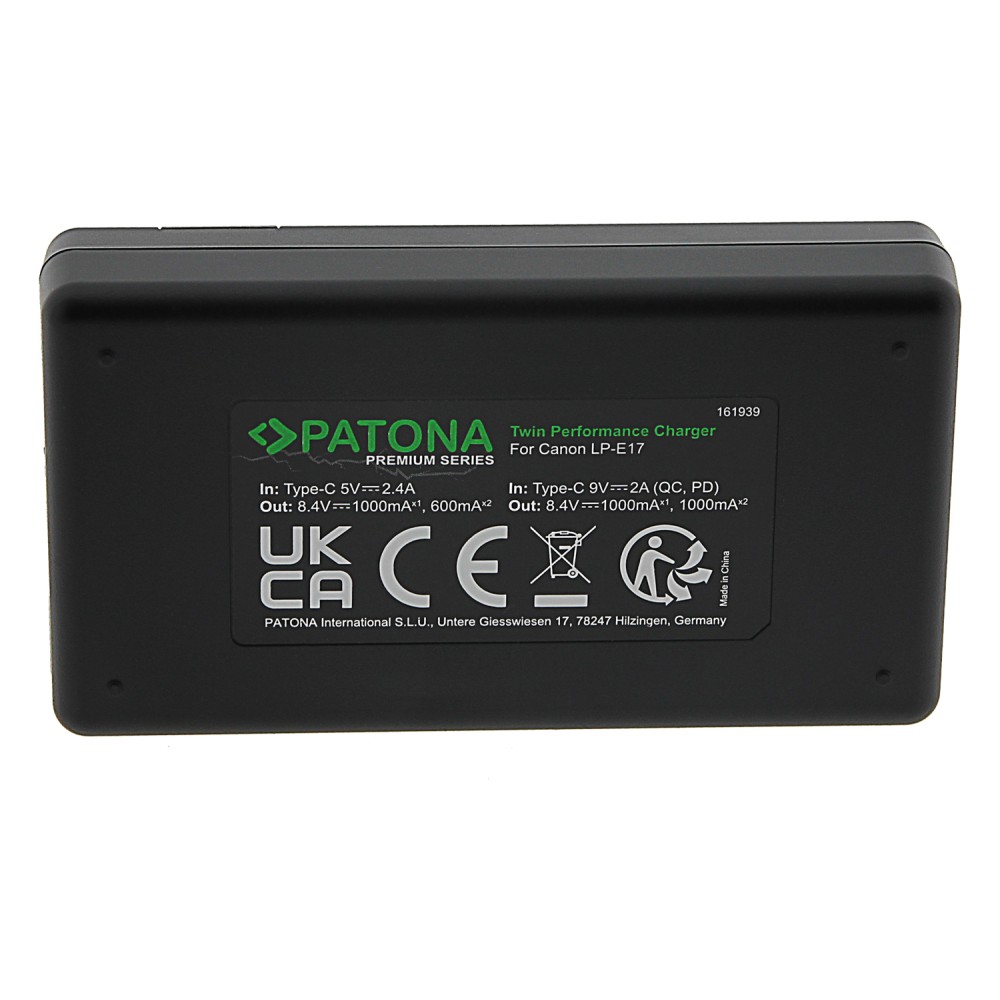 Зарядное устройство Patona Premium Twin Performance PD Charger для 2х аккумуляторов LP-E17