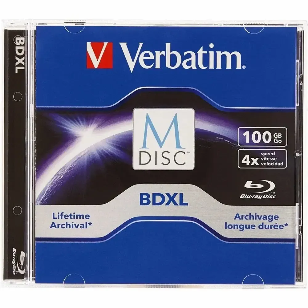 Оптический диск Verbatim BD-R 25GB 4X MDISC Lifetime archival Inkjet Printable, Slim Case, 5 шт