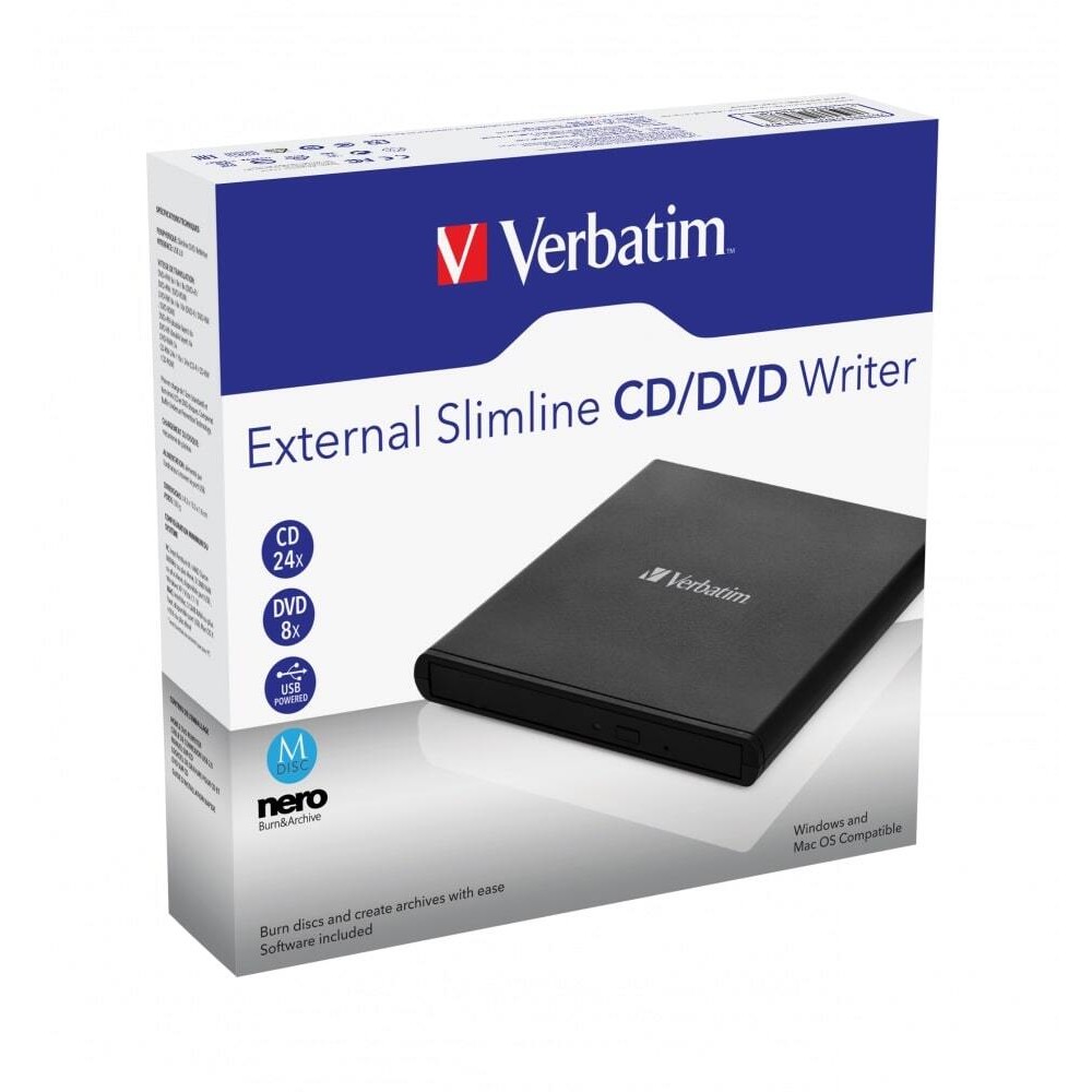 Привод внешний Verbatim Slimeline CD/DVD Writer USB 2.0