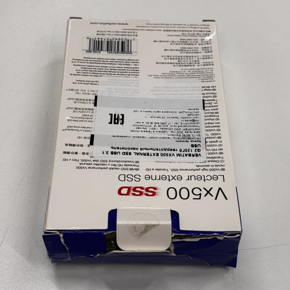 Накопитель Verbatim VX500 External SSD USB 3.1 Gen2 120GB, R/W 500/290 МБ/с как новый