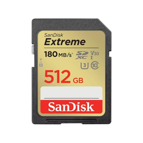 Карта памяти SanDisk Extreme SDXC 512GB UHS-I U3 V30, R/W 180/130 МБ/с