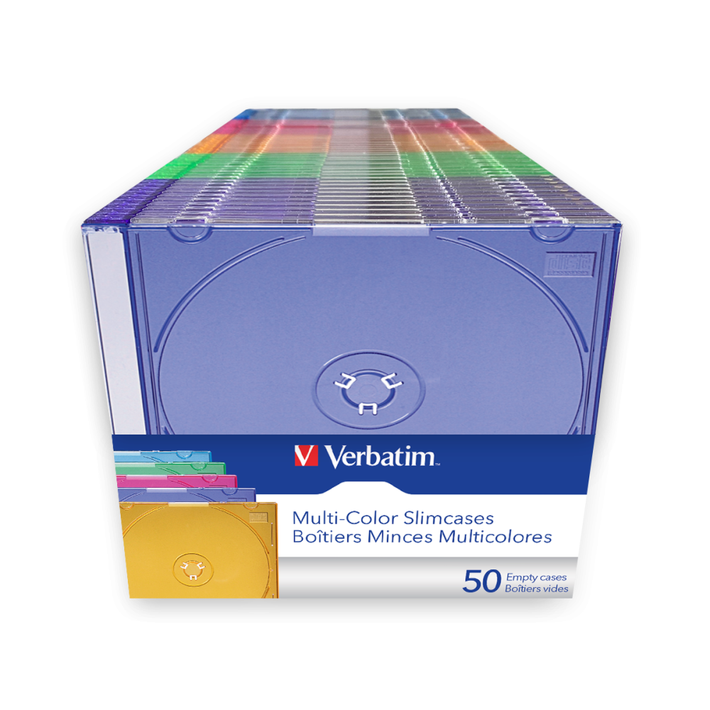Кейсы Verbatim CD / DVD Multi-Colour Slim, Slim Cases для оптических дисков (50 шт)