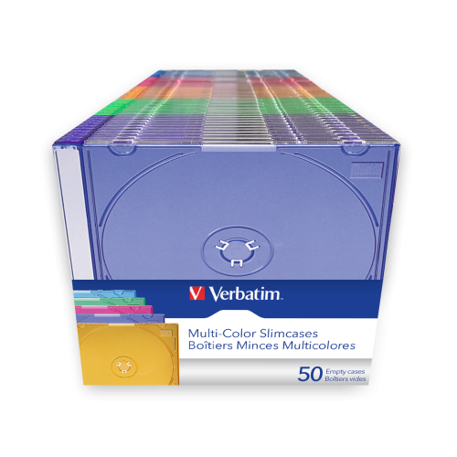 Кейсы Verbatim CD / DVD Multi-Colour Slim, Slim Cases для оптических дисков (50 шт)