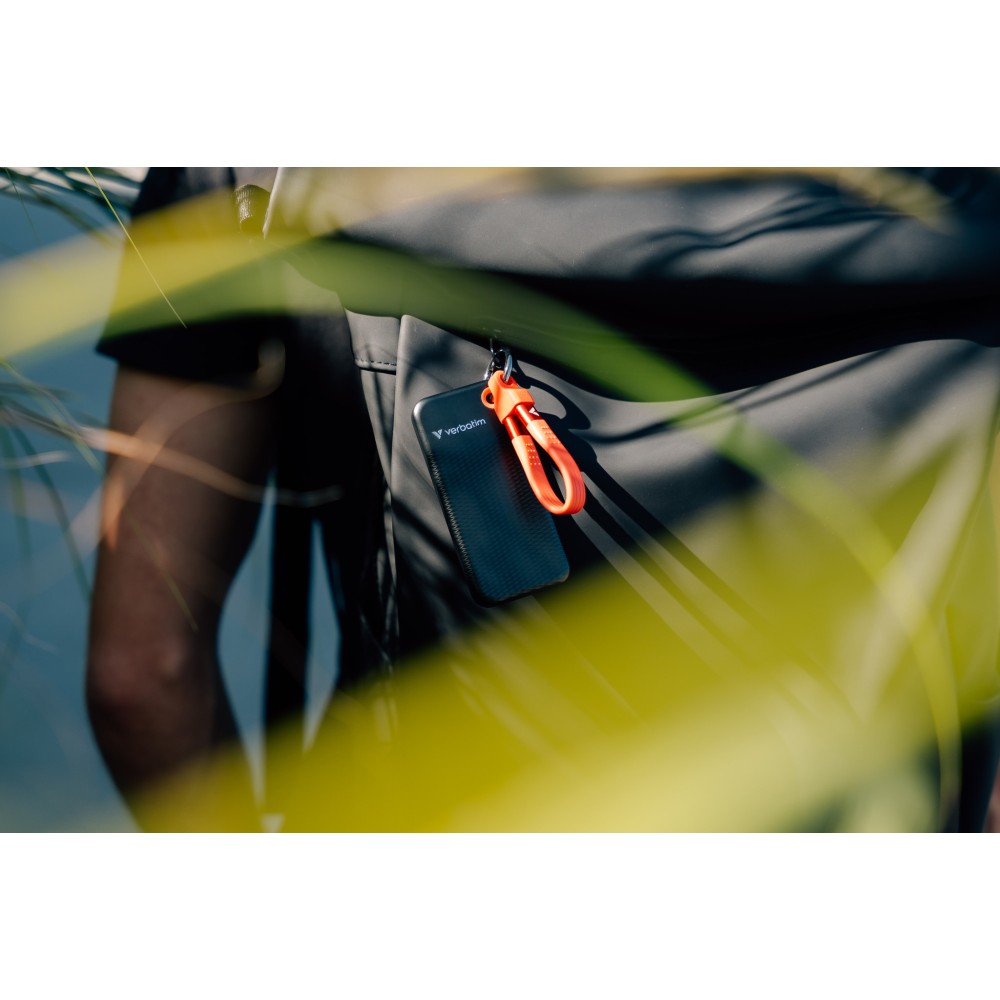 Внешний накопитель Verbatim Pocket SSD 1TB, USB 3.2 Gen2, R/W 1000/1000 МБ/с черный/оранж