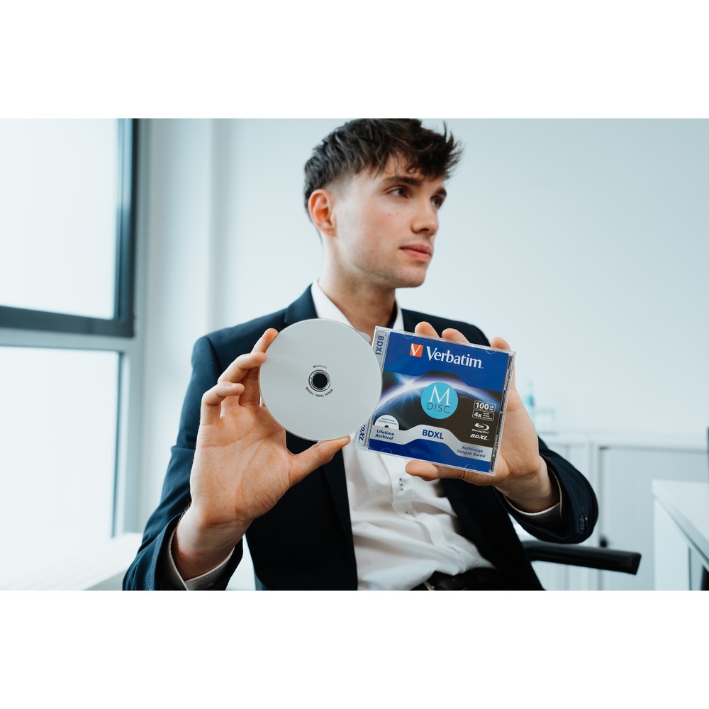 Оптический диск Verbatim BDXL 100GB 4X MDISC Lifetime archival Inkjet Printable, Jewel Case, 5 шт