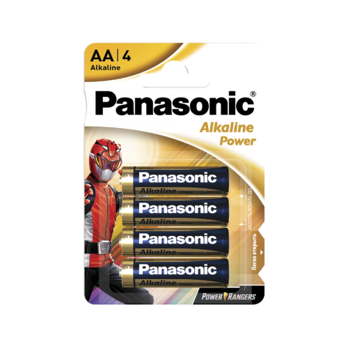Батарейки Panasonic LR6REB/4BPRPR щелочные AA Power Rangers Alkiline power в блистере 4шт