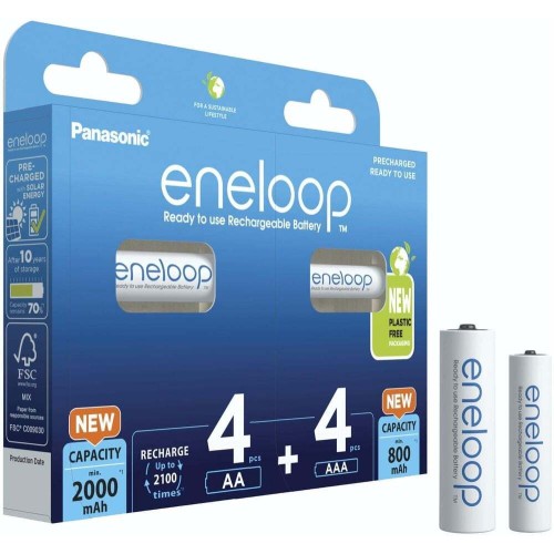 Аккумулятор Panasonic Eneloop BK-KJMCDE44E 4xAA(2000mAh) + 4xAAA(800mAh)