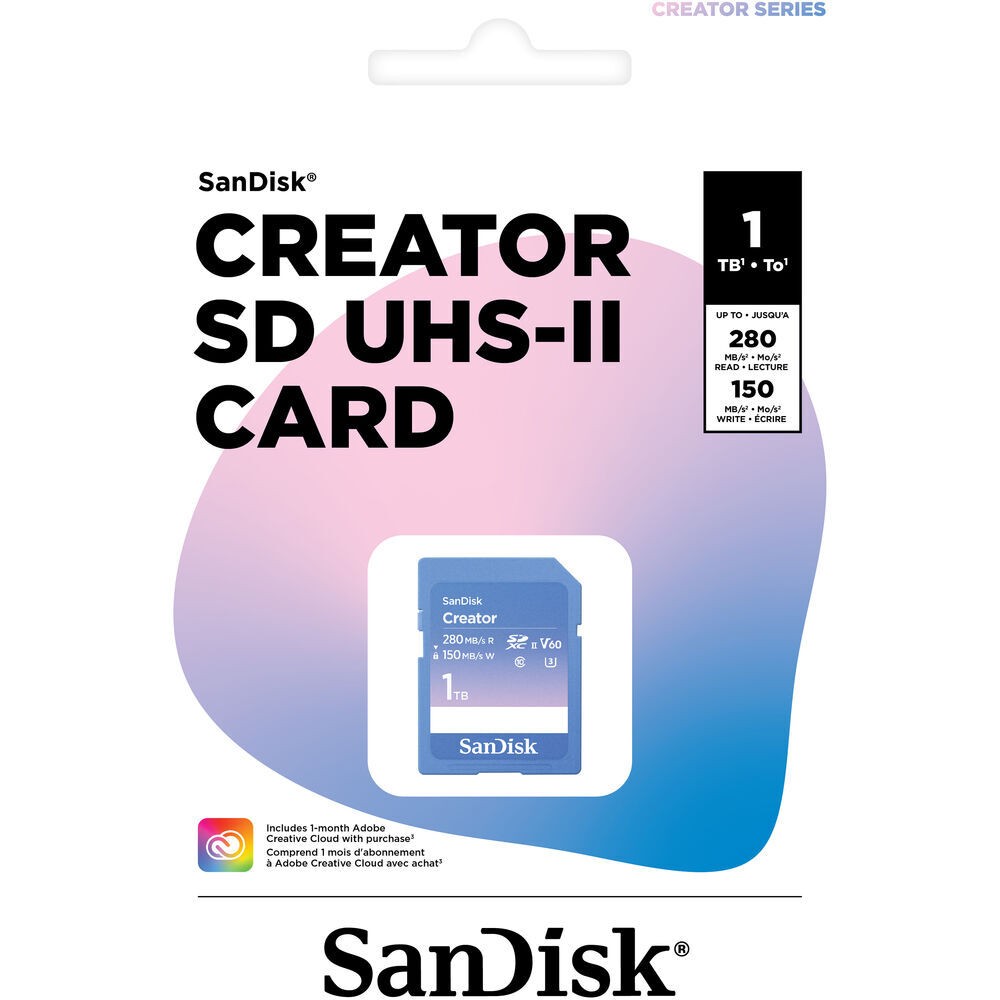 Карта памяти SanDisk Creator SDXC 1TB UHS-II U3 V60, R/W 280/150 МБ/с