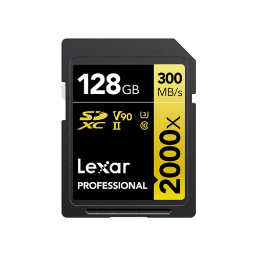 Карта памяти Lexar Professional 2000x Gold SDXC 128GB UHS-II U3 V90, R/W 300/260 МБ/с
