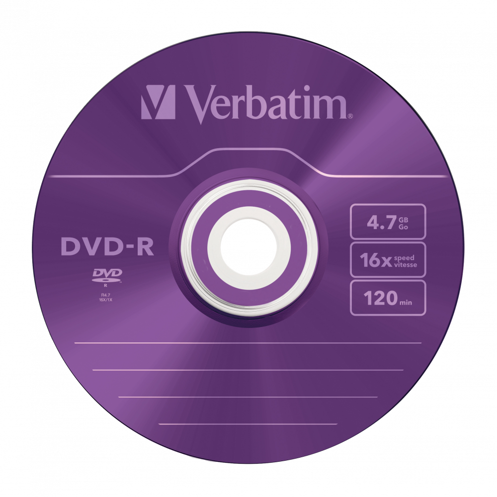 Оптический диск Verbatim DVD-R 4.7GB 16X AZO Color, Slim Case, 5 шт