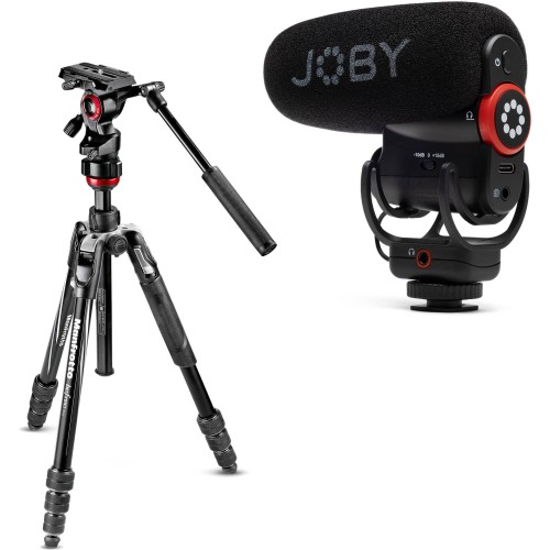 Штатив с видеоголовкой Manfrotto MVKBFRTLIVE-BDL Befree Advanced Live + микрофон Wavo Plus