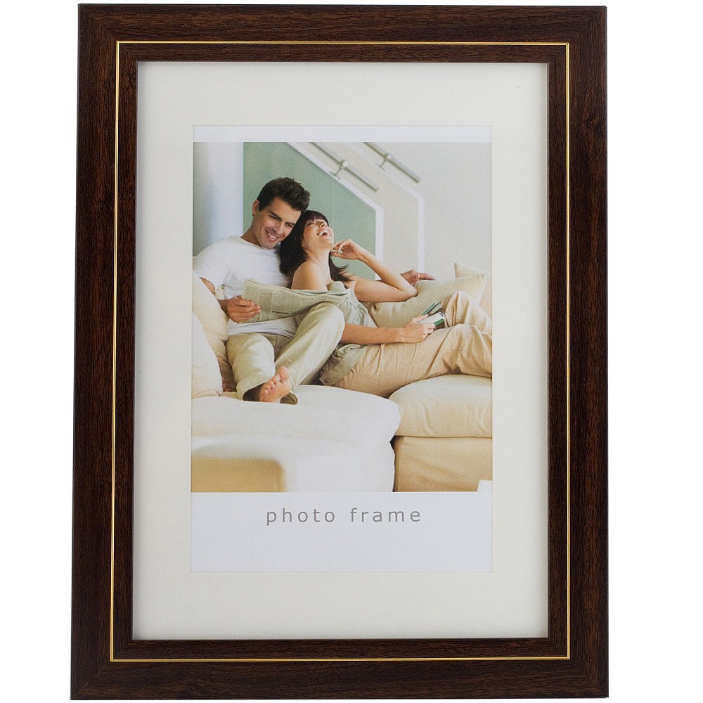 Фоторамка Innova Cumbria 15x20 с паспарту 10x15, пластик/стекло, коричневый (PI8223)