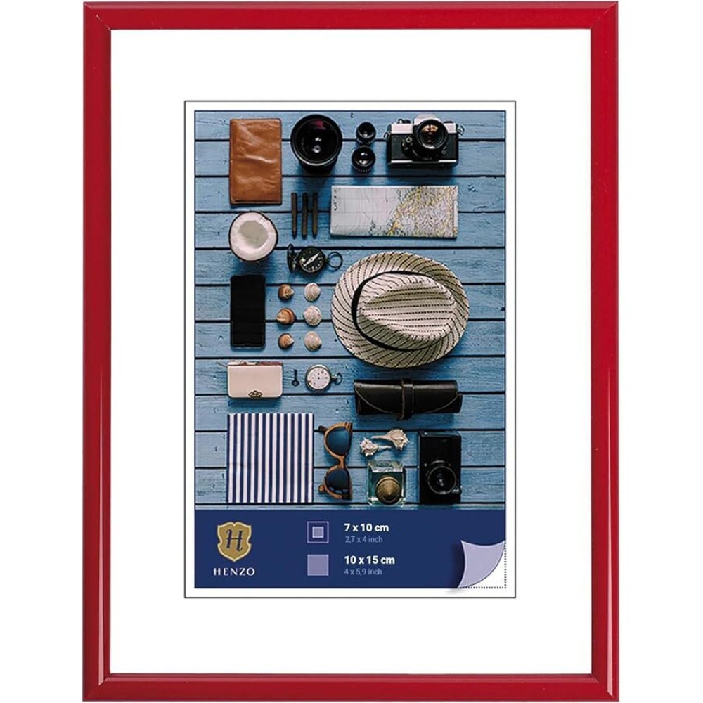 Фоторамка Henzo Napoli 10x15 с паспарту 7х10, пластик/пластик, красный (8051303)