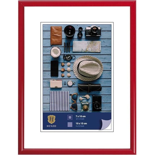 Фоторамка Henzo Napoli 10x15 с паспарту 7х10, пластик/пластик, красный (8051303)