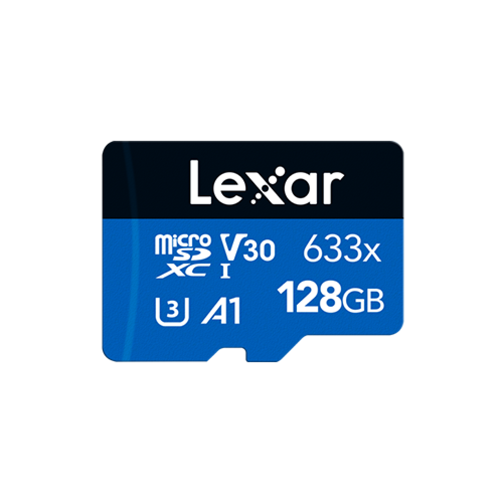 Карта памяти Lexar High-Performance 633x Blue microSDXC 128GB UHS-I U3 V30 A1, R/W 100/45 МБ/с с ада