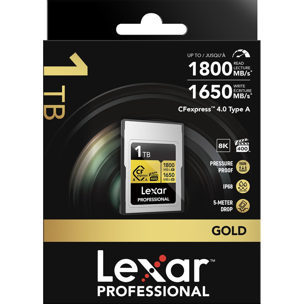 Карта памяти Lexar Professional Gold CFexpress 4.0 Type A 1TB VPG400, R/W 1800/1650 МБ/с