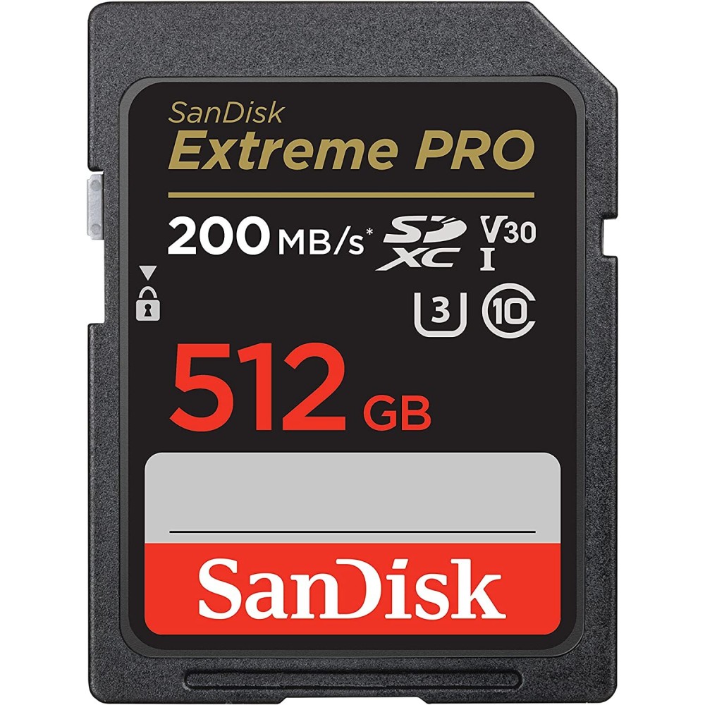 Карта памяти SanDisk Extreme Pro SDXC 512GB UHS-I U3 V30, R/W 200/140 МБ/с