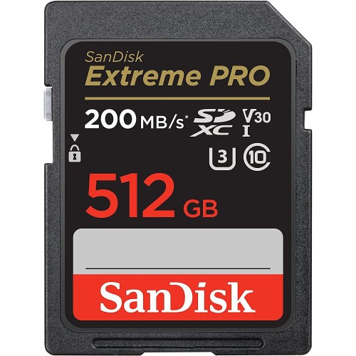 Карта памяти SanDisk Extreme Pro SDXC 512GB UHS-I U3 V30, R/W 200/140 МБ/с